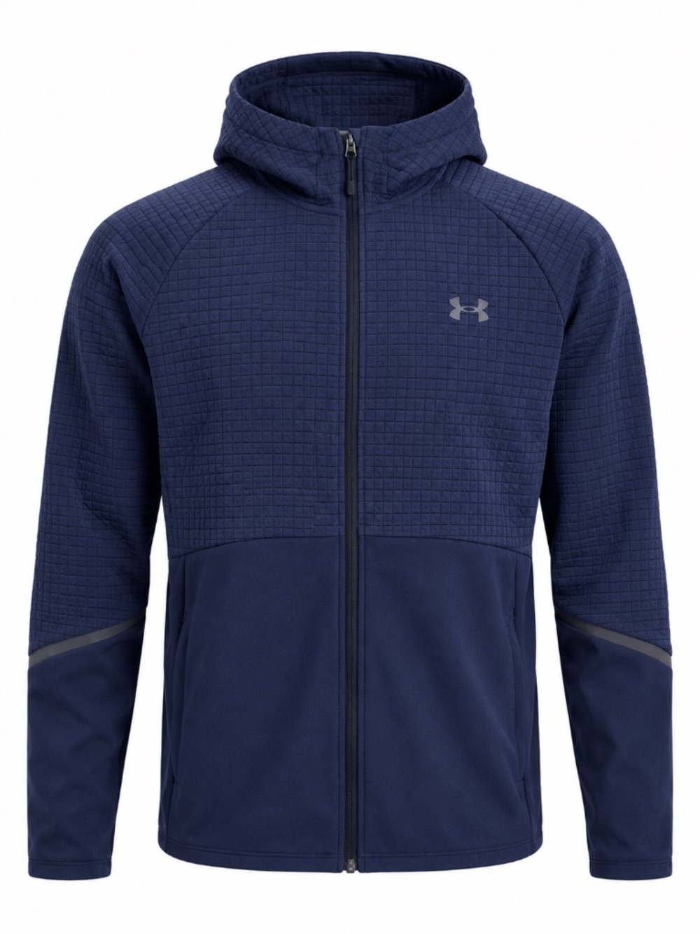 $120 Under Armour UA Unstoppable Fleece Grid Full-Zip Jacket Navy Men's L